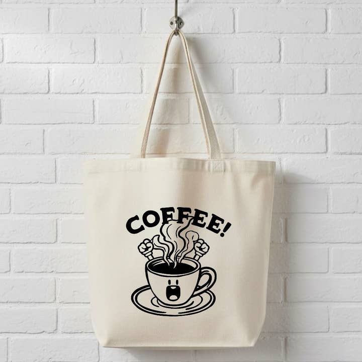 Coffee! Canvas Tote Bag for wholesale by Anna B. Shop