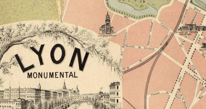 OldCityPrints - Old Maps and Posters - Wholesale Art Print - Old Map of Lyon France 1894 Vintage Map of Lyon | Vintage Map Wall Art Print2