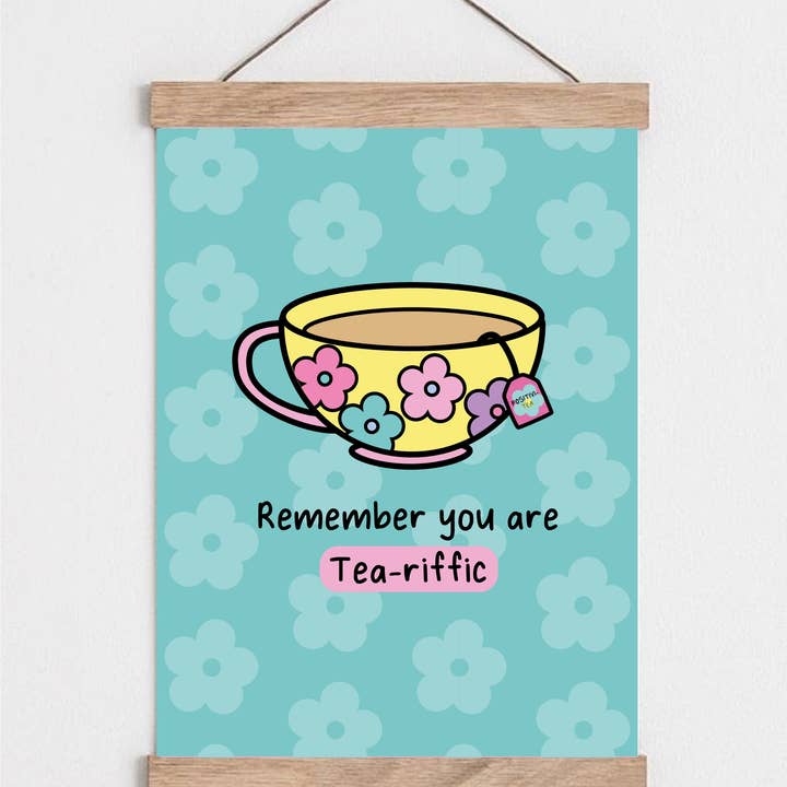 Remember You Are Tea-riffic Affirmation Wall Art for wholesale by The Happy Company