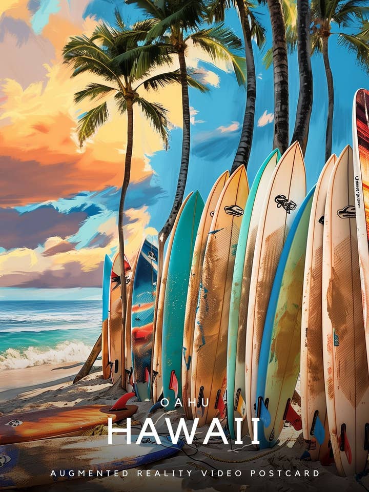 Hawaii Oahu Surf | Magic Postcard for wholesale by Magic Greetings