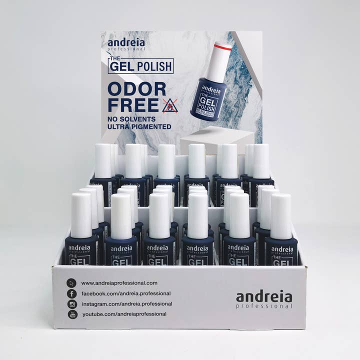 Andreia Professional - Vendita all'ingrosso Smalto per unghie - Espositore The Gel Polish con 12 tonalità più vendute x 6