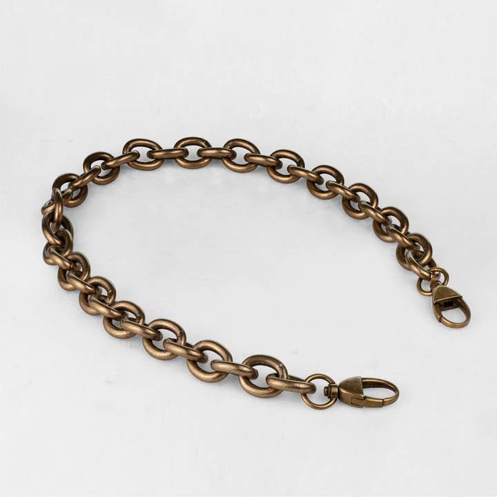 Chunky Loop Antique Brass Chain Strap for wholesale by URBAN-EQUESTRIAN