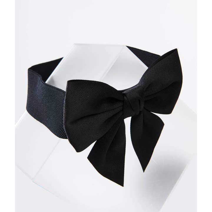 Unique Vintage - Wholesale Belt - Women's - Unique Vintage 1950s Black Bow Cinch Belt