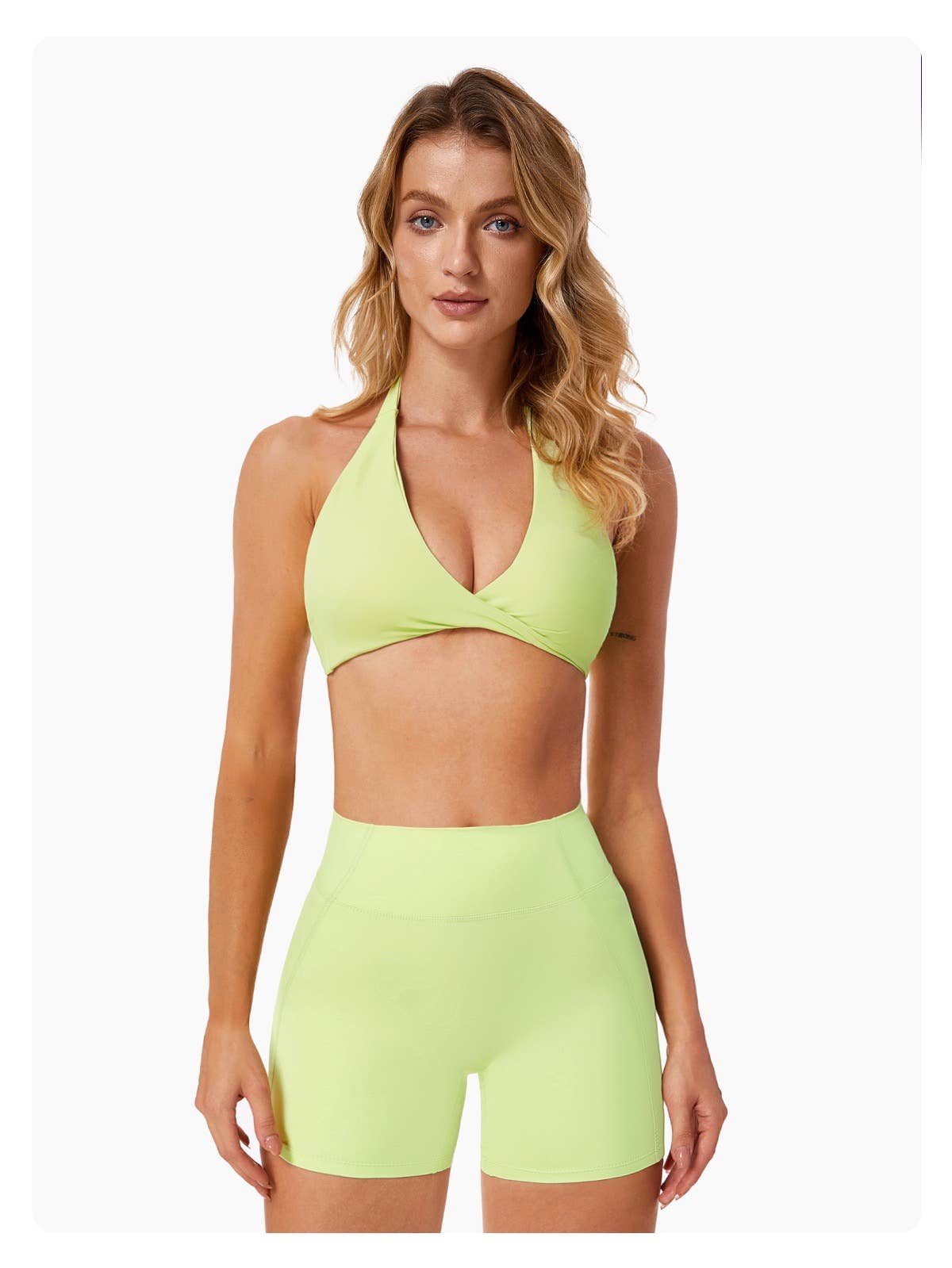 Mantra Active - Wholesale Activewear Set - Women's - Chloe Twist Front Sports Bra & Shorts Activewear Set 3