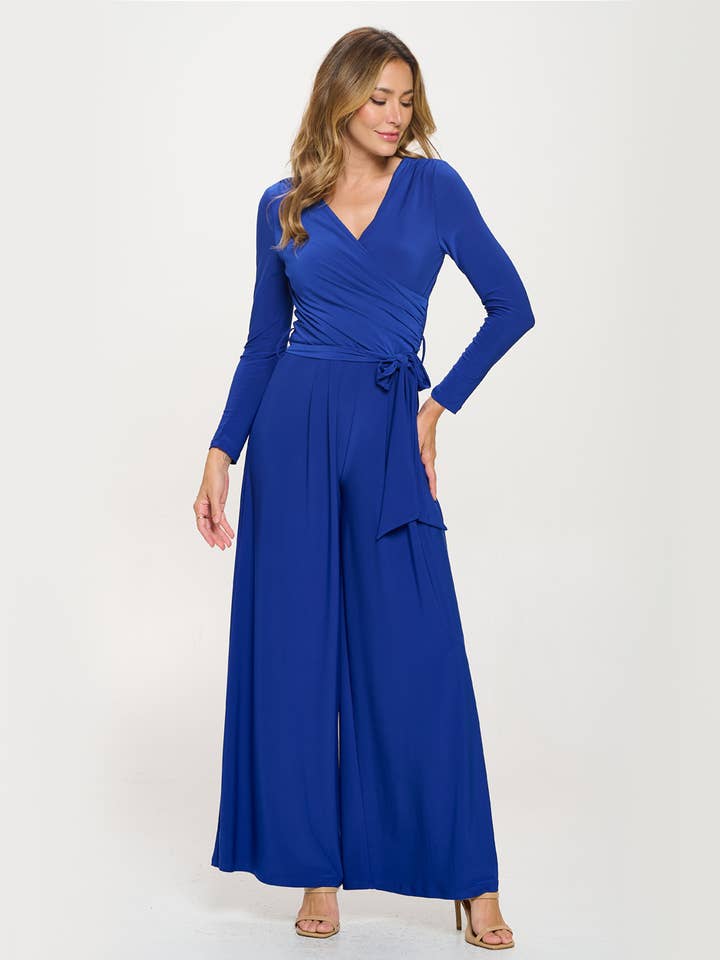 Långärmad omlottbyxdress med veck för wholesale av 07/2004