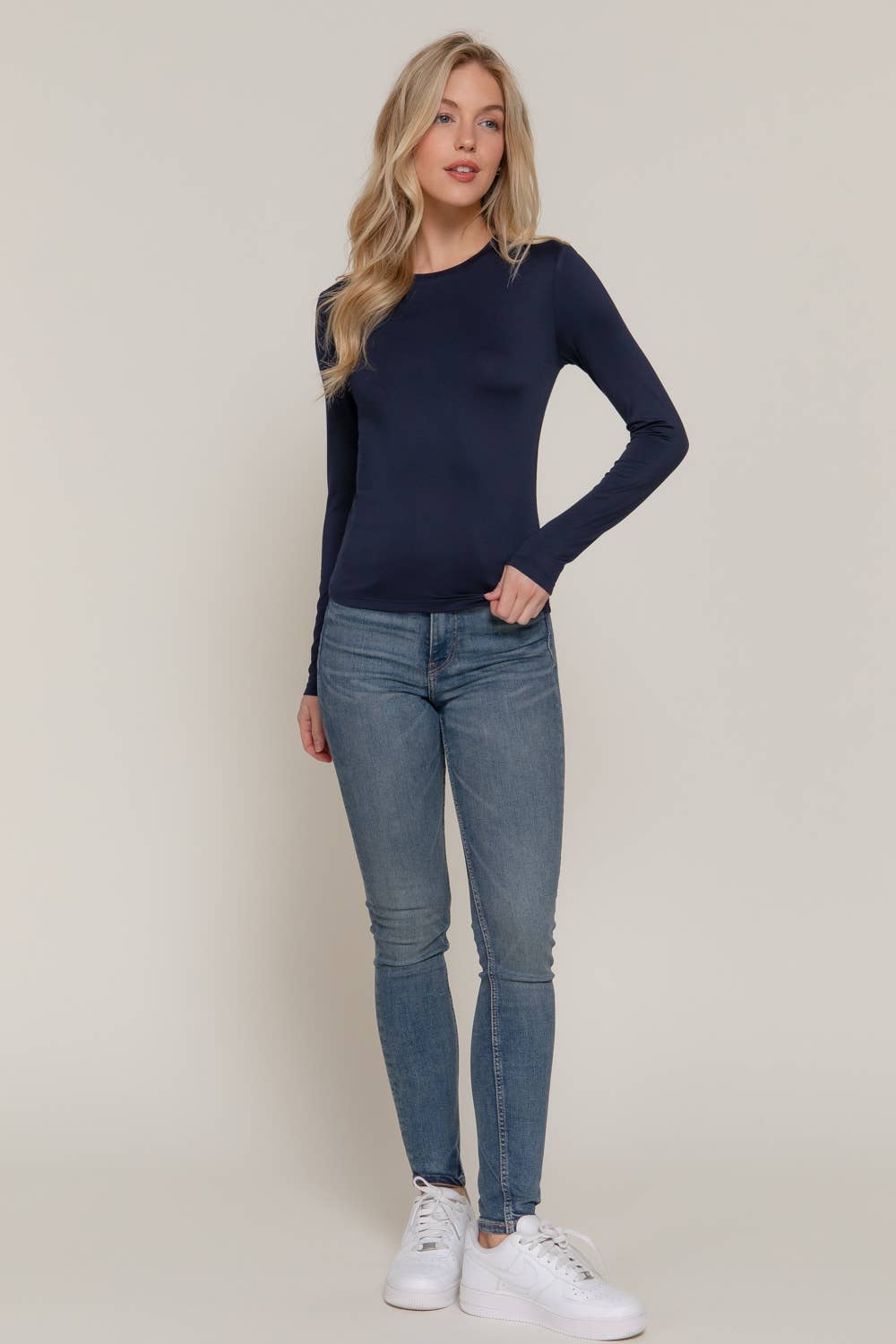 Active Basic | Active USA - Wholesale T-Shirt - Women's - Long Sleeve Crew Neck ITY Knit Top7