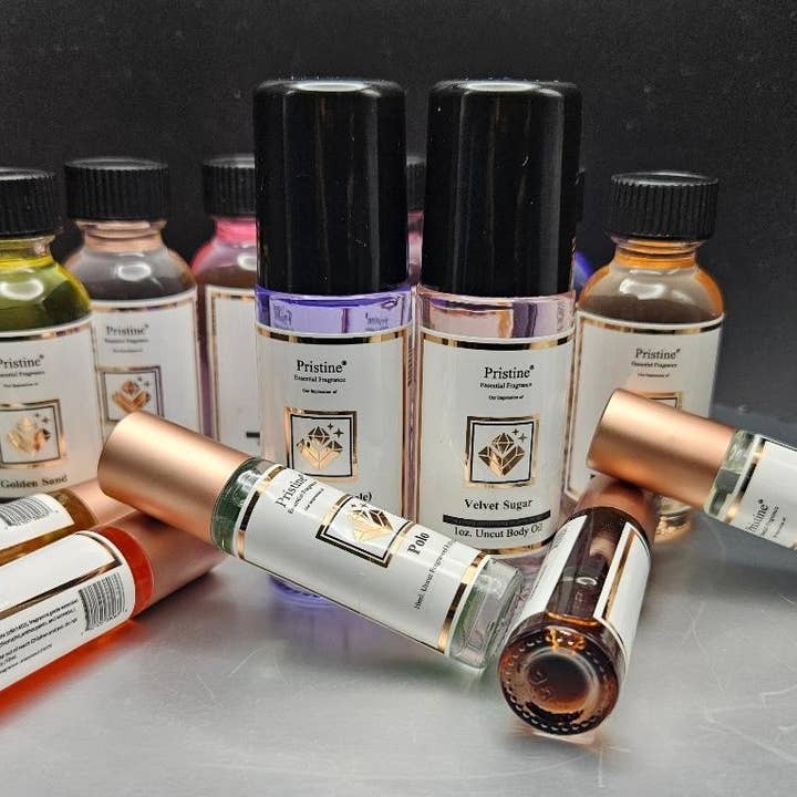 pristine fragrance – wholesale Roll-on fragrance – 1 oz. scented roll on body oil 36pcs set with free display 6