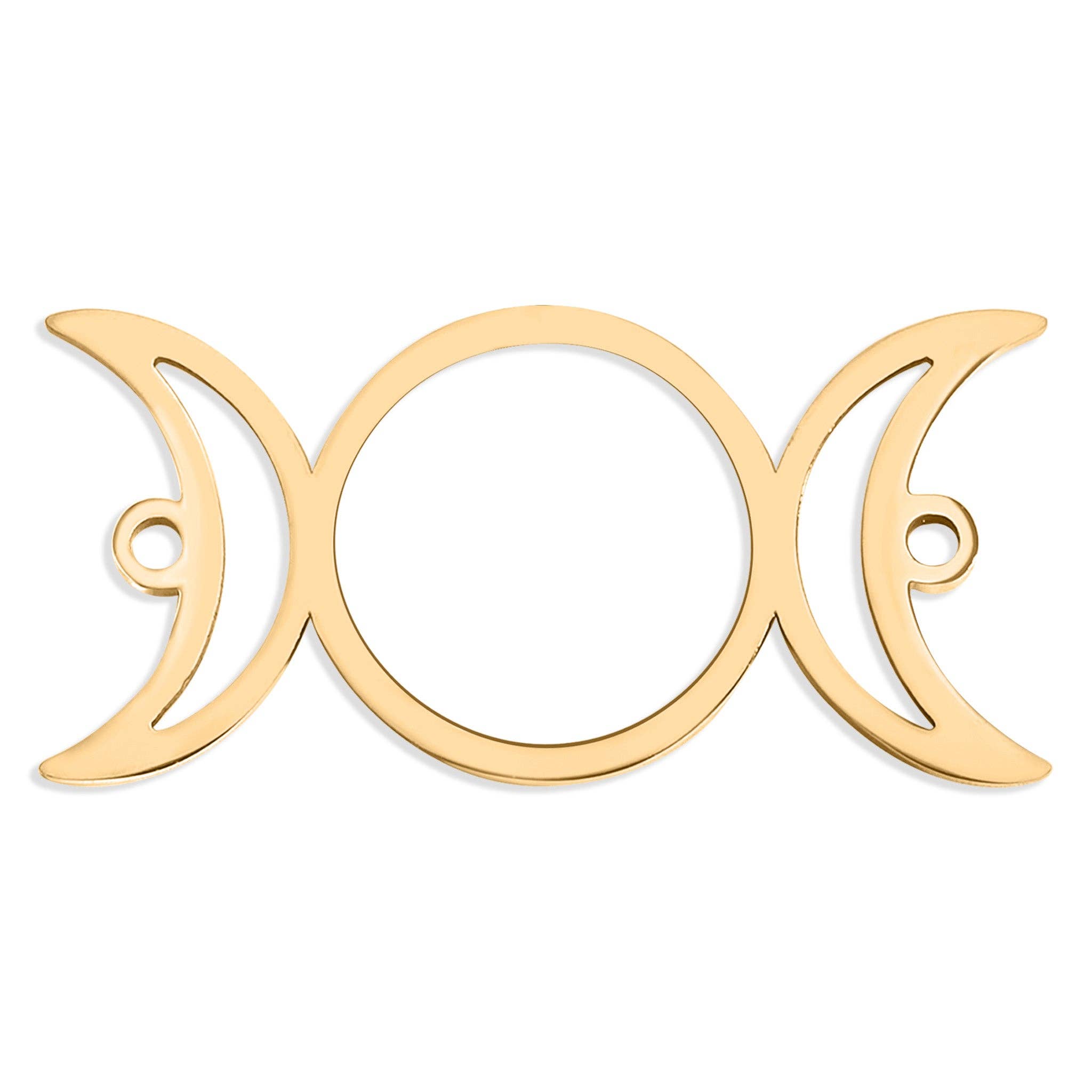 Wholesale 18K Gold Stainless Steel Triple Moon Goddess Connector
