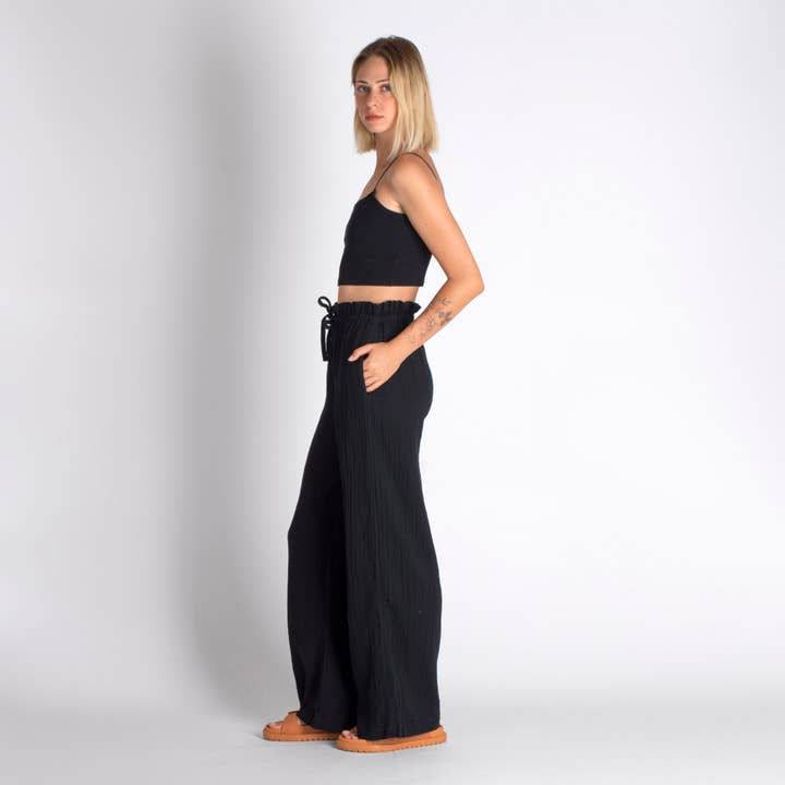 loom.ist - Wholesale Pants – Women's - Muslin-double layered cotton wide leg pants7