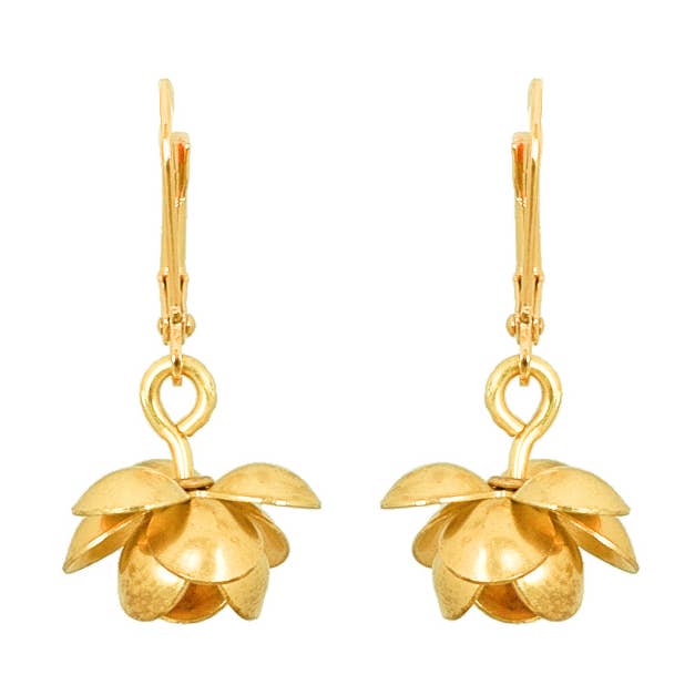 Lotus Earrings for wholesale by We Dream in Colour