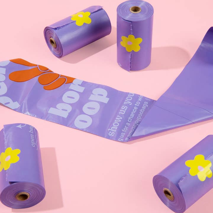 Amusejoy Poo Bags – saco de cocó de cão por atacado – Sacos para Dejetos de Cão Divertidos e Coloridos | 8 Rolos (120 sacos)5