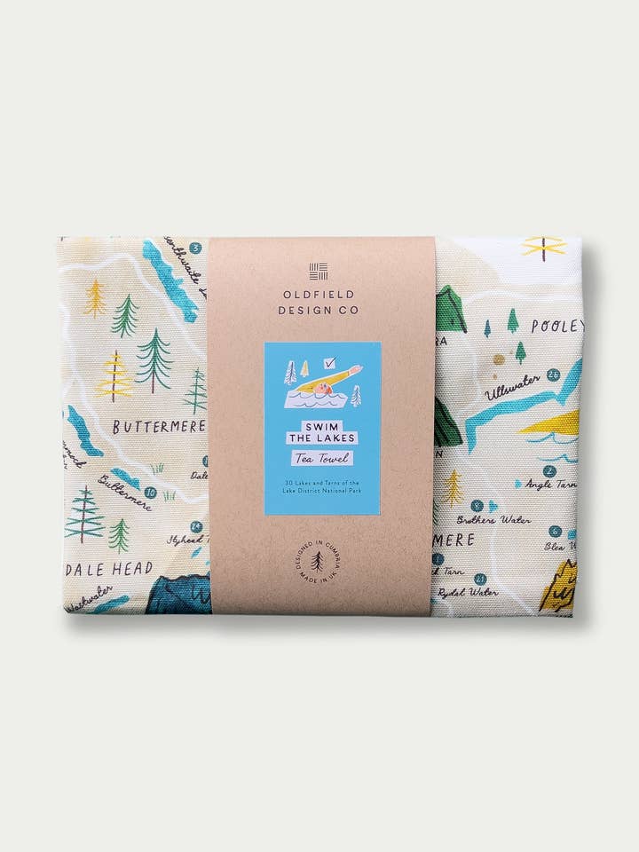 Schwimm die Seen Geschirrtuch für den Großhandel von Oldfield Design Co