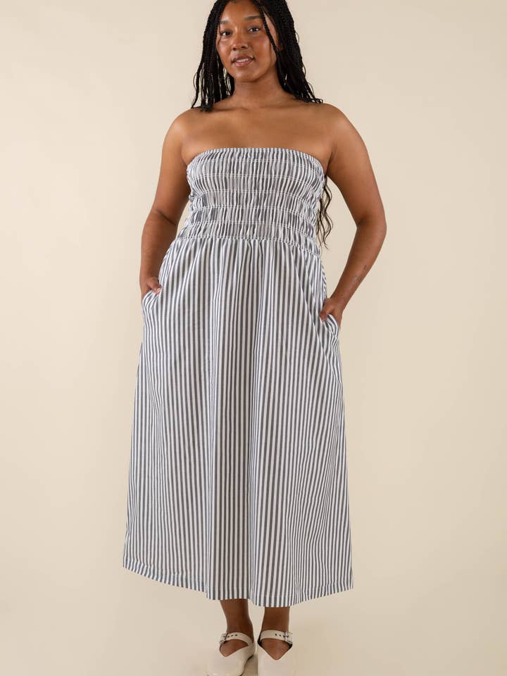 Charlotte Smoked Tube Kjole - Plus Size for engroshandel hos NLT