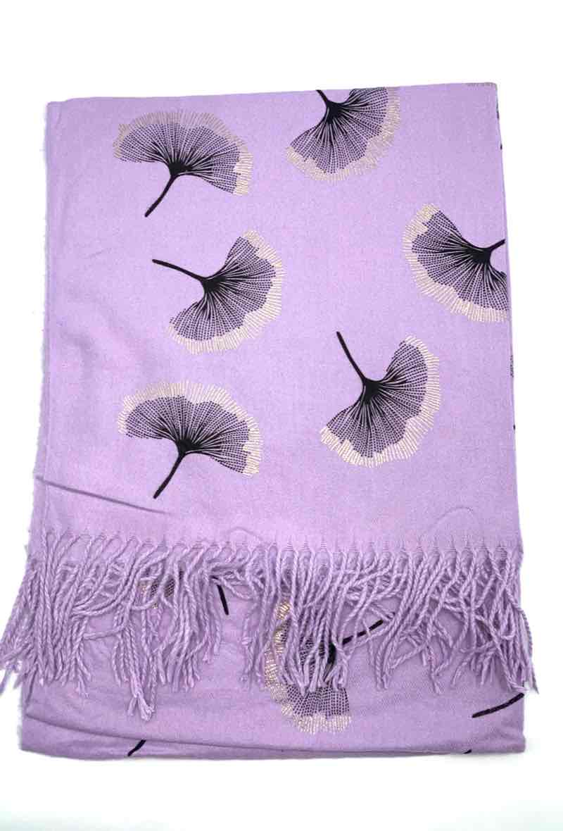 LINETA - Wholesale Scarf - Women's - Gingko Leaf Pattern Soft Scarf19