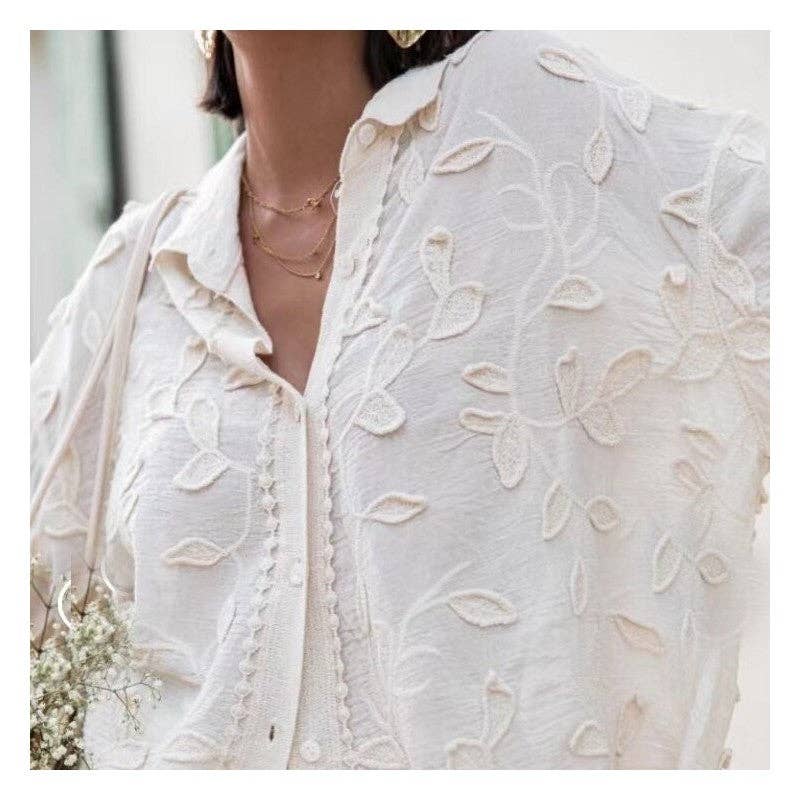 BIANCO Coordinato alla moda in jacquard di seta bianca in vendita all'ingrosso su Faire1