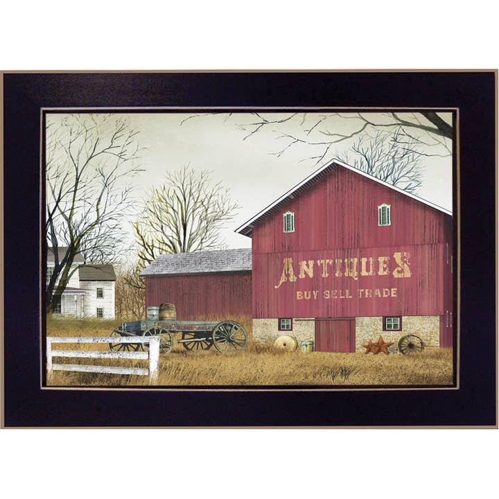 "Antique Barn" by Billy Jacobs Black Framed Wall Art for wholesale by Trendy Decor 4U