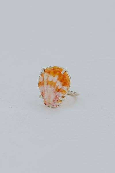 Wings Hawaii - Wholesale Cocktail/Statement Ring - Prong Set Sunrise Shell Ring - SS5