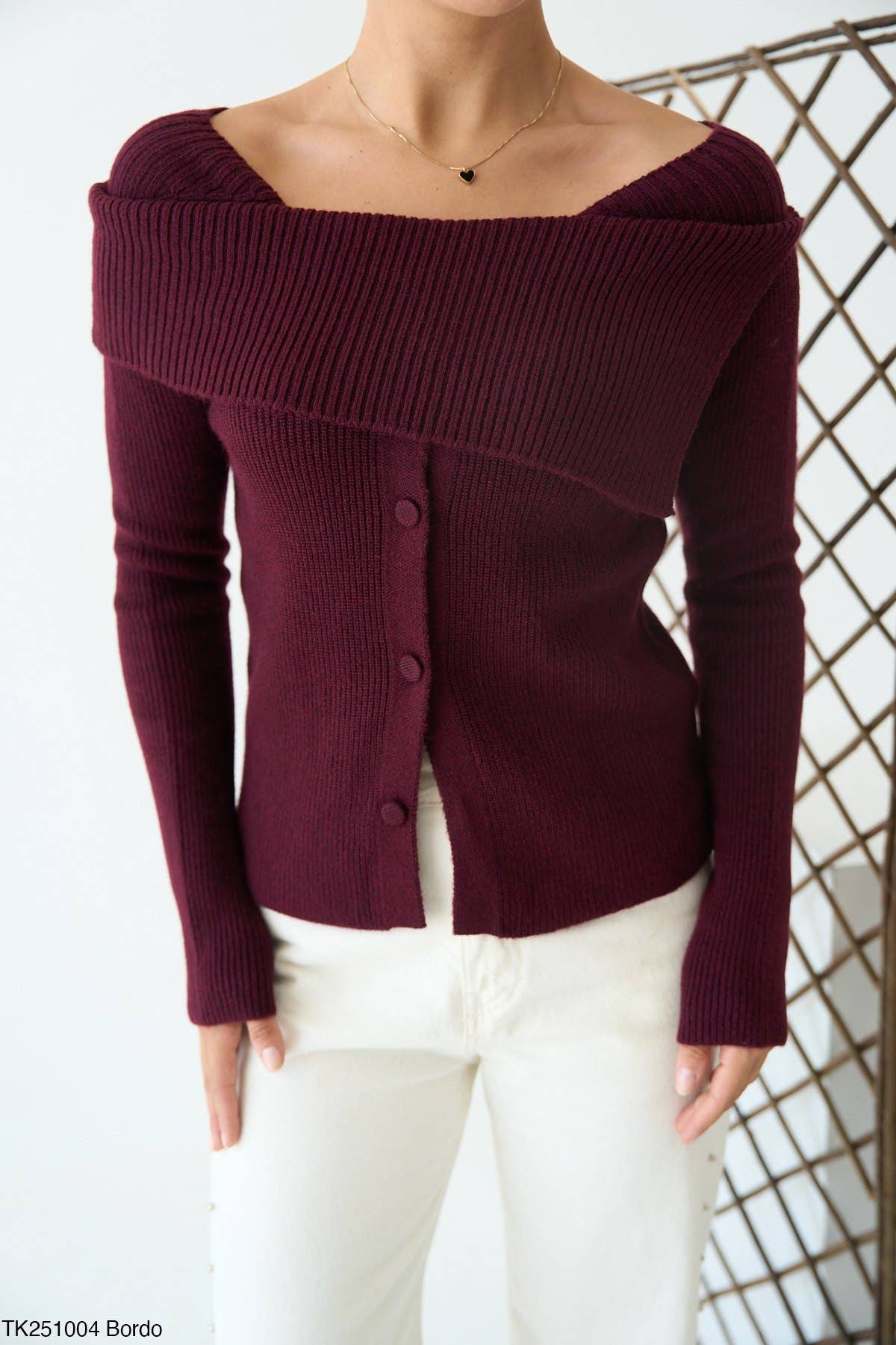 Design company-Fatma Balkir - Wholesale Knit Sweater - Women's - Asymmetric Neckline Women’s Knit Sweater7