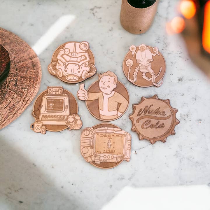 Studio Rima - Wholesale Coasters - Set of 6 Fallout Coasters - Perfect Gift