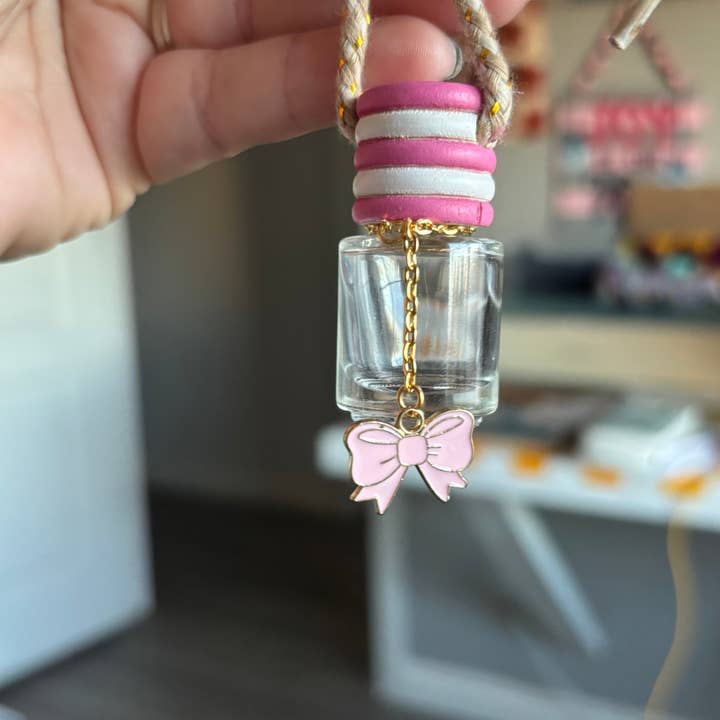 Pink and White Car Freshie for wholesale by Megan Ceron Designs