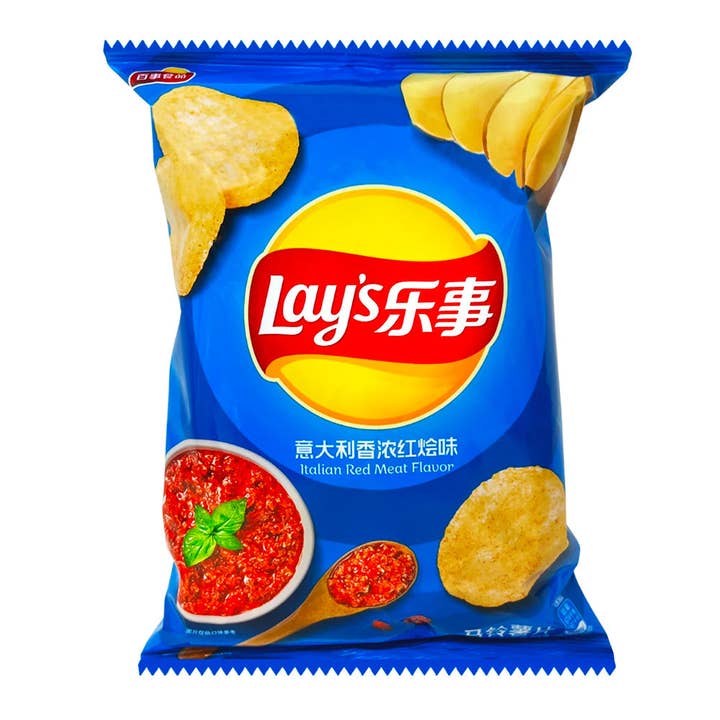 Lay's Italian Red Meat (70/135g) (China) 6-Pack for wholesale by Pops Distro Inc