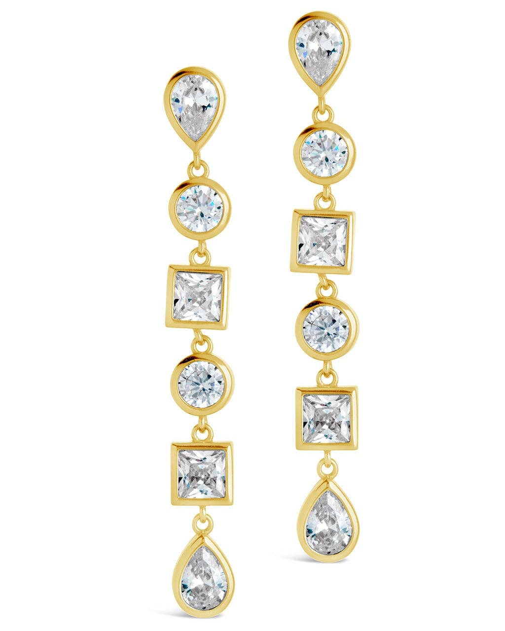 Sterling Forever - Wholesale Dangle Earrings - Ingrid Mixed CZ Dangle Earrings4