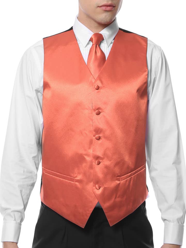 Ferrecci Herren PV600 - Pfirsich mit schwarzem Rücken verstellbares Westenset für den Großhandel von Ferrecci