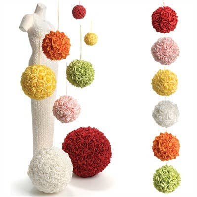 Studio Specialties - Wholesale Ornament - KISSING BALL ROSES FOAM RED 4"0