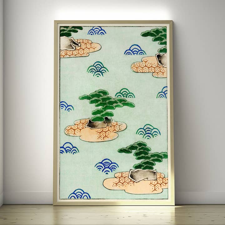 Decoración de pared del período Edo con estampado ukiyo-e de paisajes japoneses para venta al por mayor de Vintage Wall Graphics