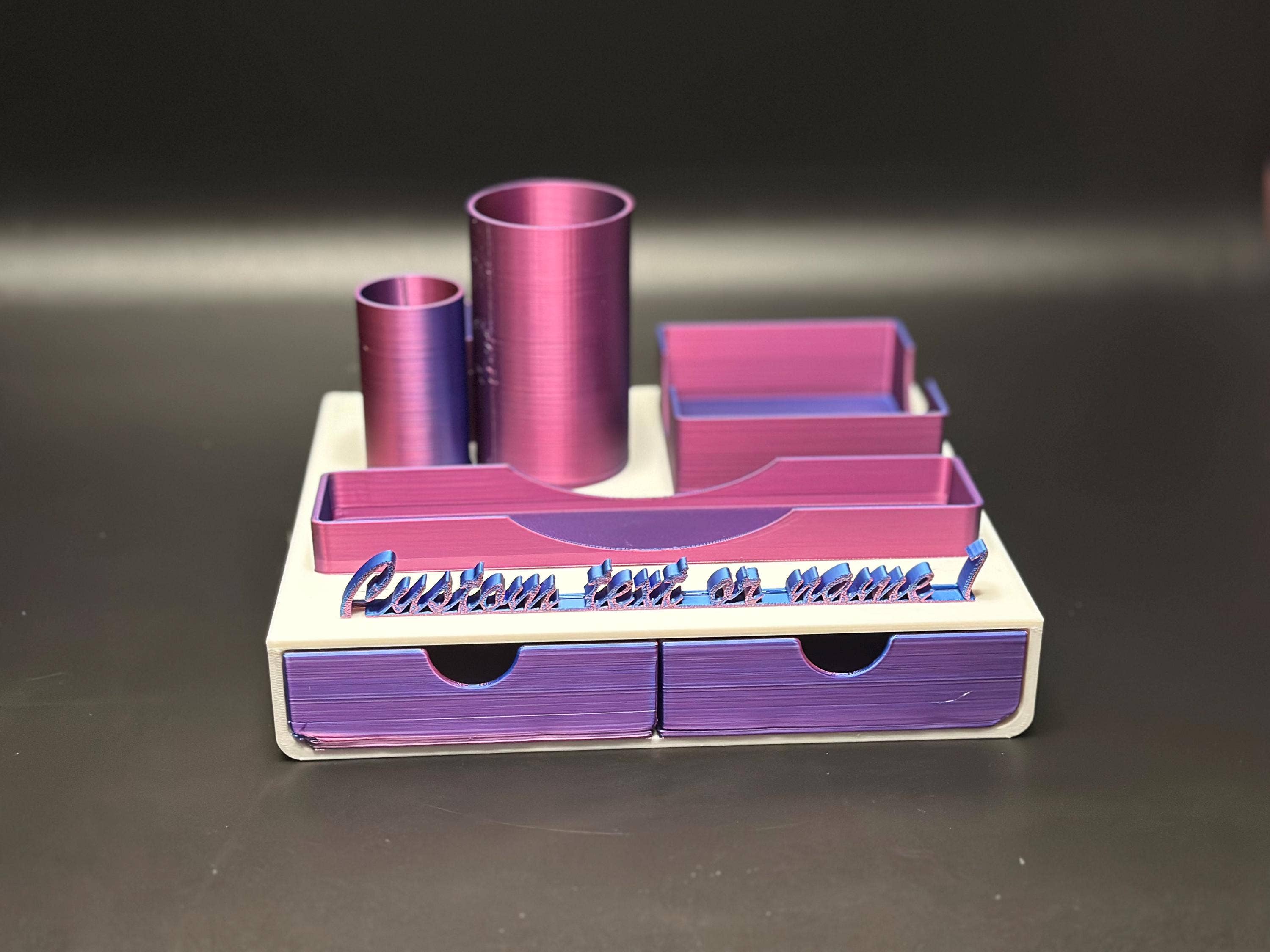 <3 Studio - Wholesale Desk Organizer - Office Desk Storage with Custom Name Plate1