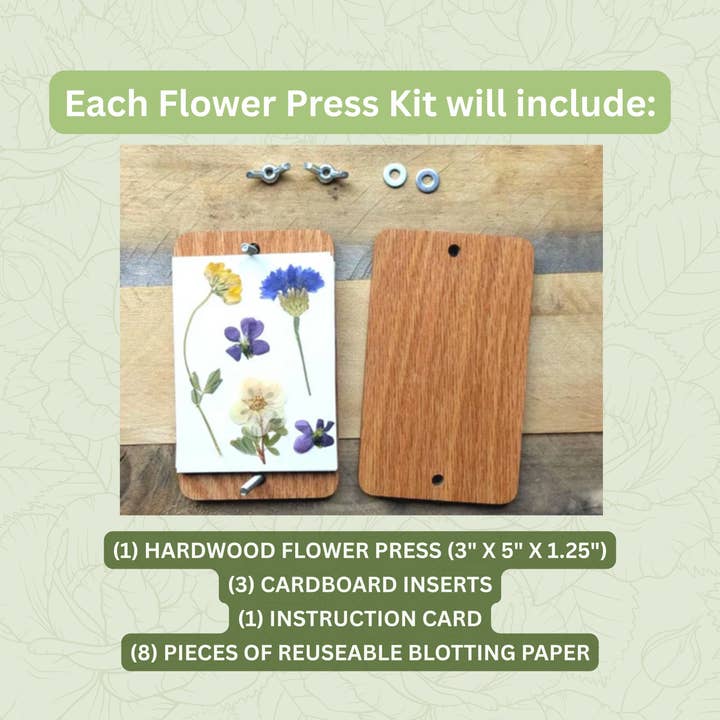 Macon Makes - Wholesale DIY Craft Kit - Pocket Flower Press Customized With Logo Or Design | 3"x5"2