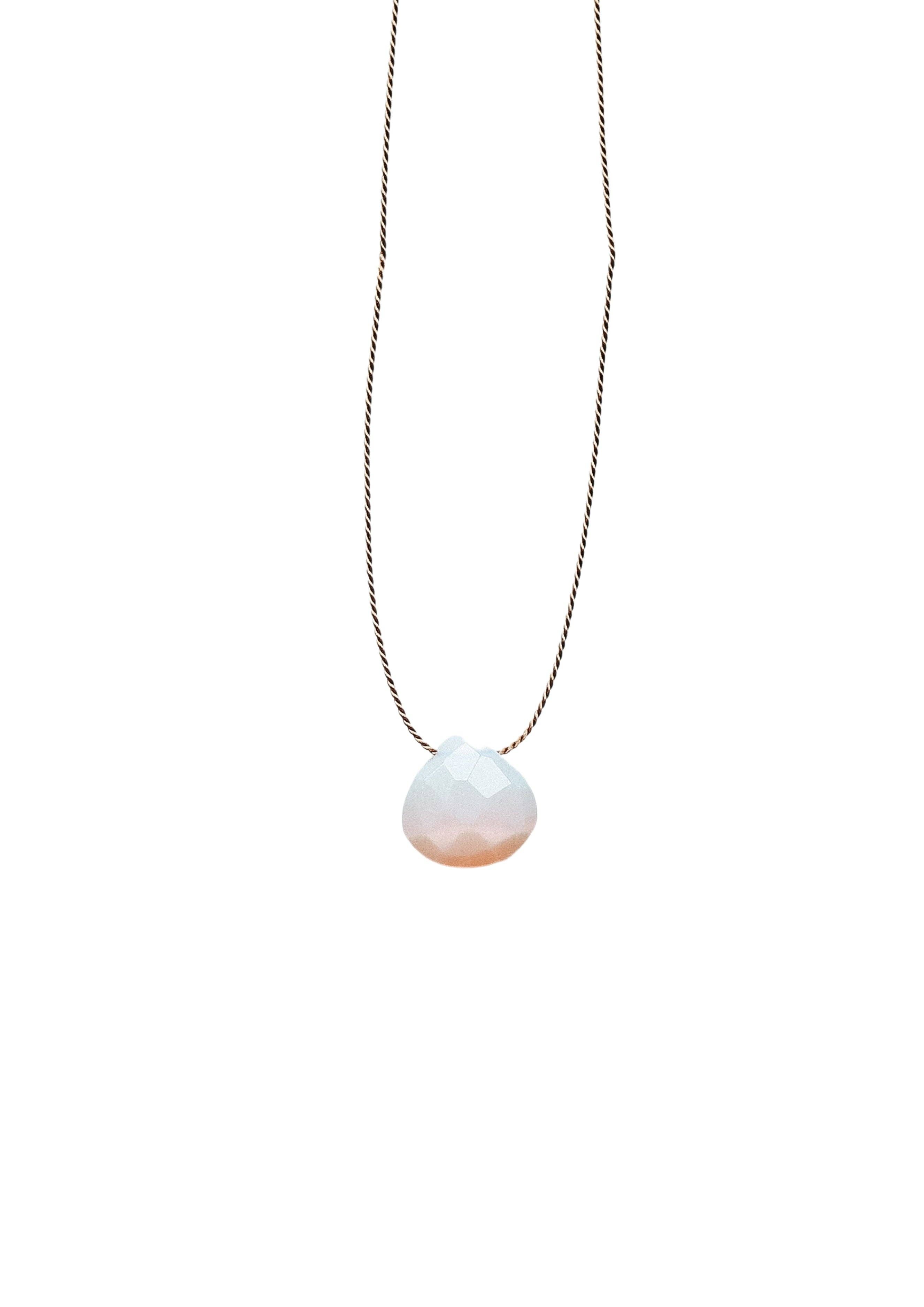 Bali Soul - Vendita all'ingrosso Collana con ciondolo/pendaglio - Collana con cordino in seta e opale rosa, pietra del mese di ottobre4