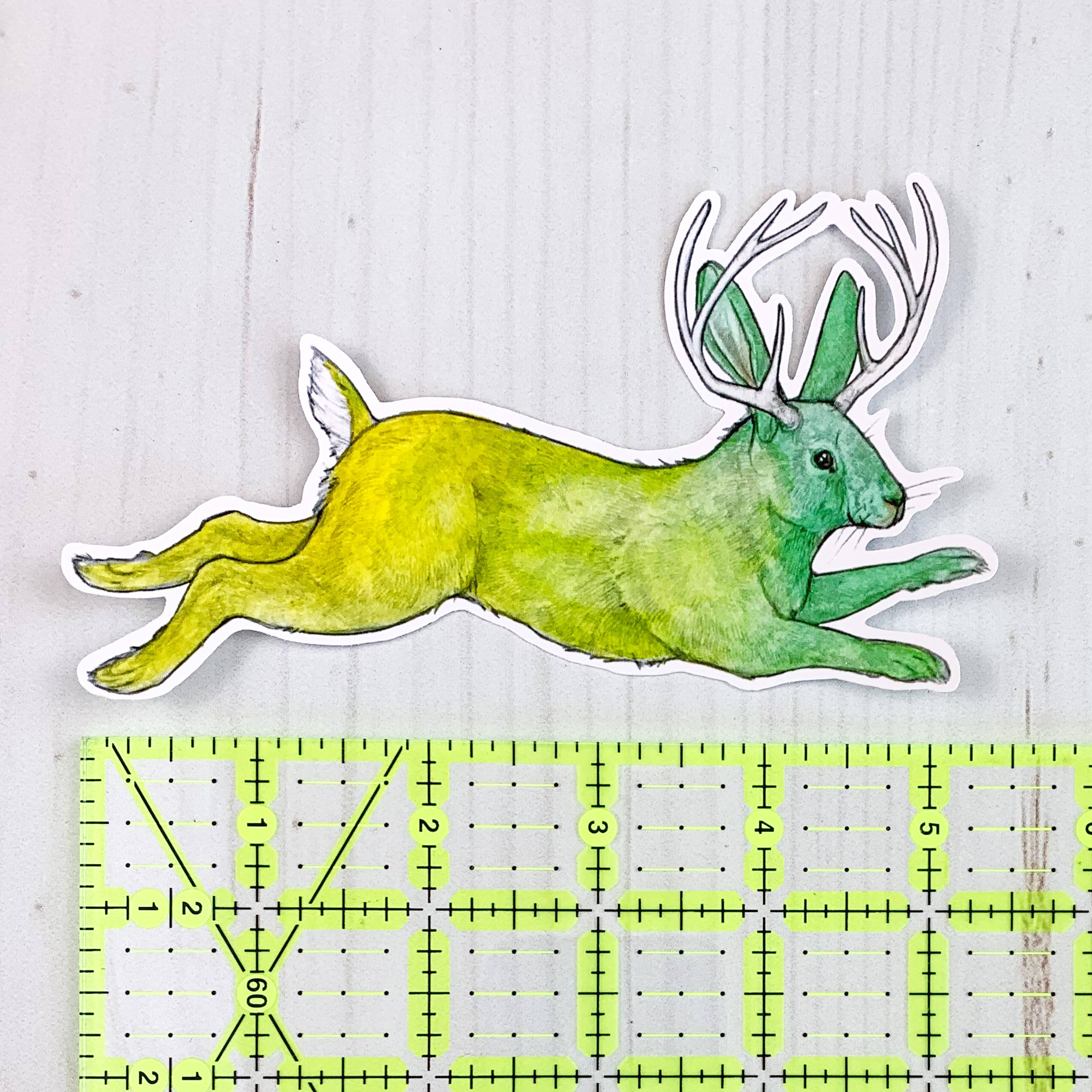 Sarah Draws Things - Wholesale Sticker - Jumping Jackalope Vinyl Sticker2