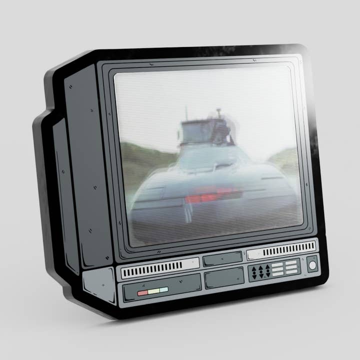 Pin esmaltado CRTV Night Rider lenticular de 2,5" para venta al por mayor de GoopyGoblins