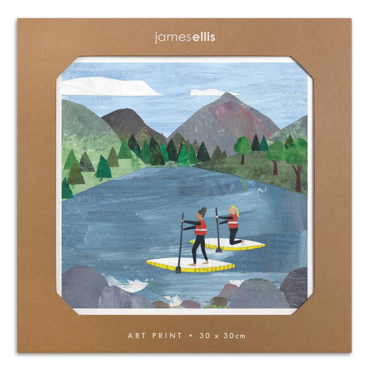Stampa di Paddle Boarder sul Lago per la vendita all'ingrosso da parte di James Ellis