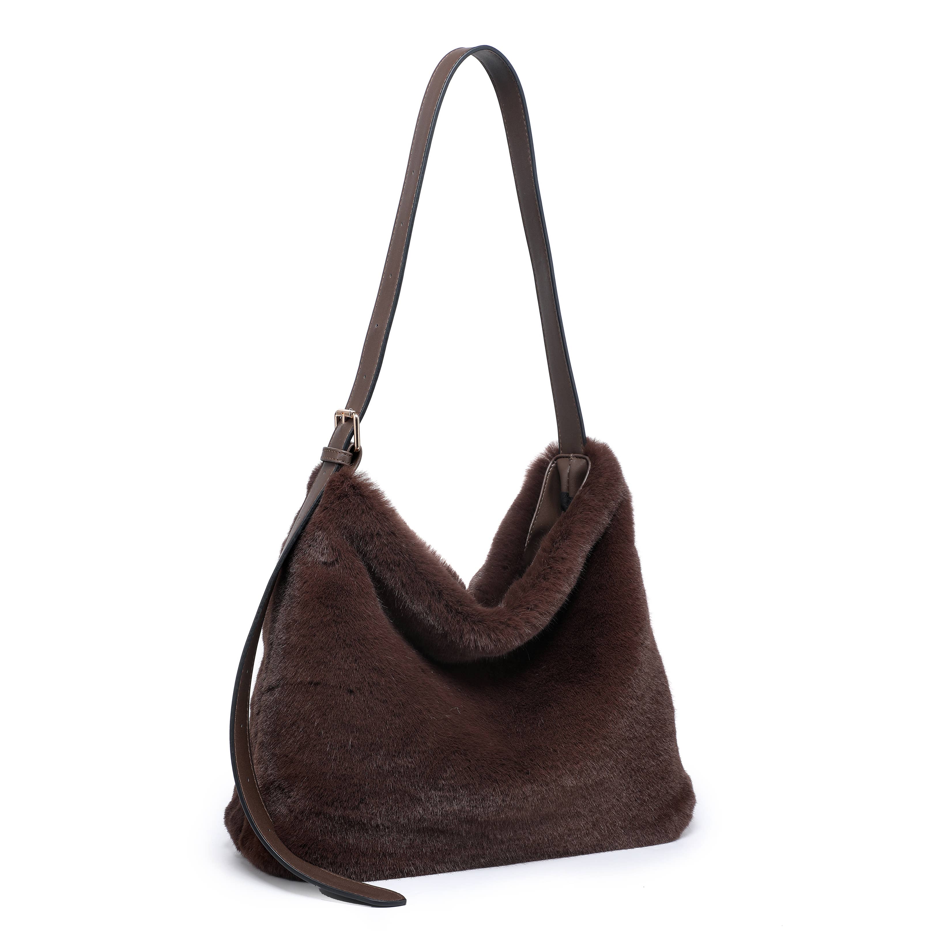 Papaya Fashion Ltd – wholesale Shoulder bag – women's – B25002-Faux Fur Top Zip Closure Shoulder Bag6