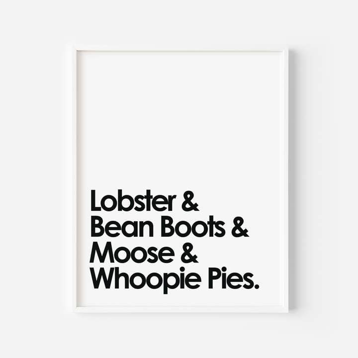 Gert & Co - Wholesale Art Print - Lobster, Bean Boots, Moose, & Whoopie Pies Maine Art Print6