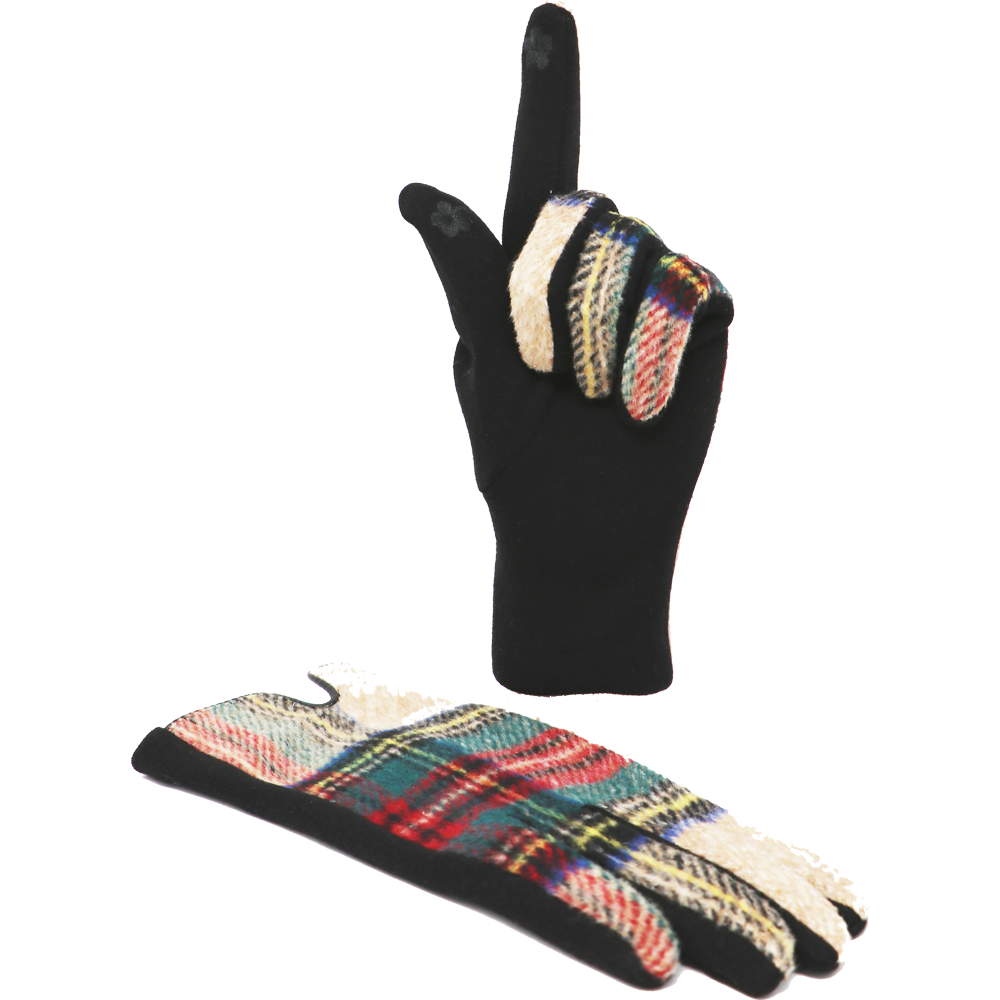 Alba Wholesale - Wholesale Gloves - Women's - Tartan Touchscreen Gloves3