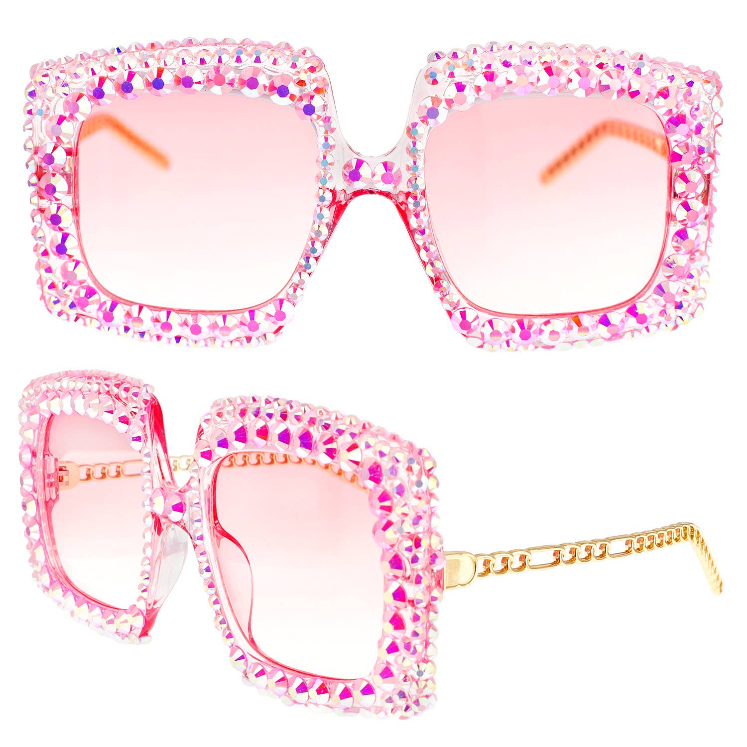 SP Sophia Collection - Wholesale Sunglasses - Women's - Sparkling Rhinestone Square Frame Sunglasses 2