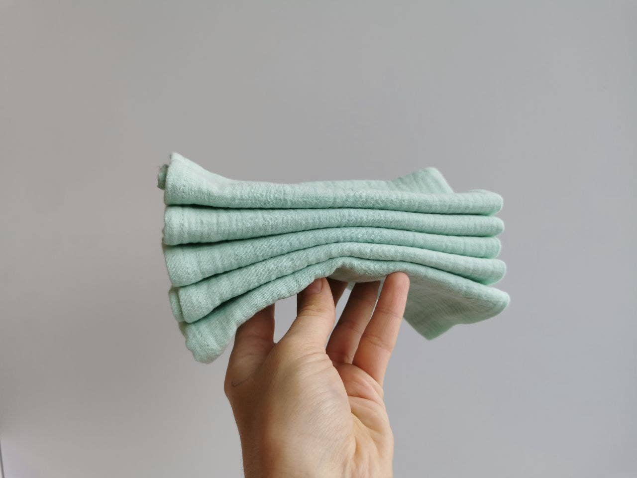 Bloom Pads - Wholesale Dinner & Cloth Napkin - Organic cotton muslin napkin Set of 5, Range of colors2