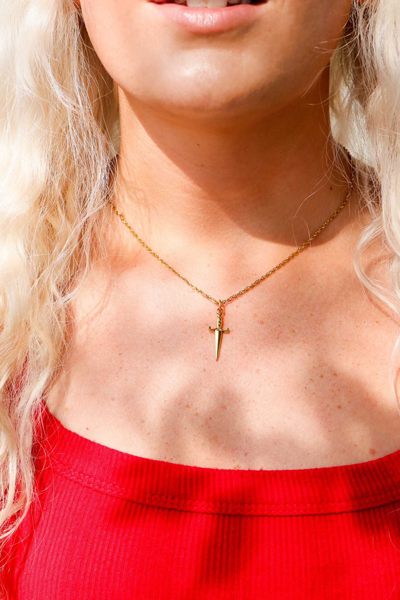 WJW - Wholesale Individual Charm/Pendant - 18K Gold PVD Stainless Steel Dagger Charm5