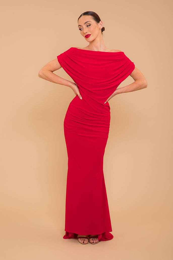 Atom Label – wholesale Klänning - Dam – STOCK Platinum klänning i rött1