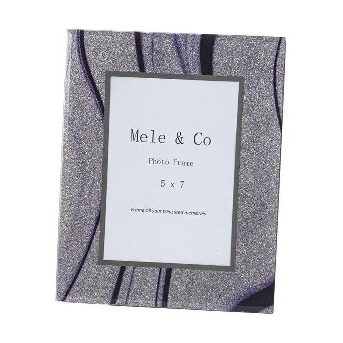3020 Glitter Swirl Bilderrahmen, 5 x 7, Violett für den Großhandel von Mele and Co UK/ EU