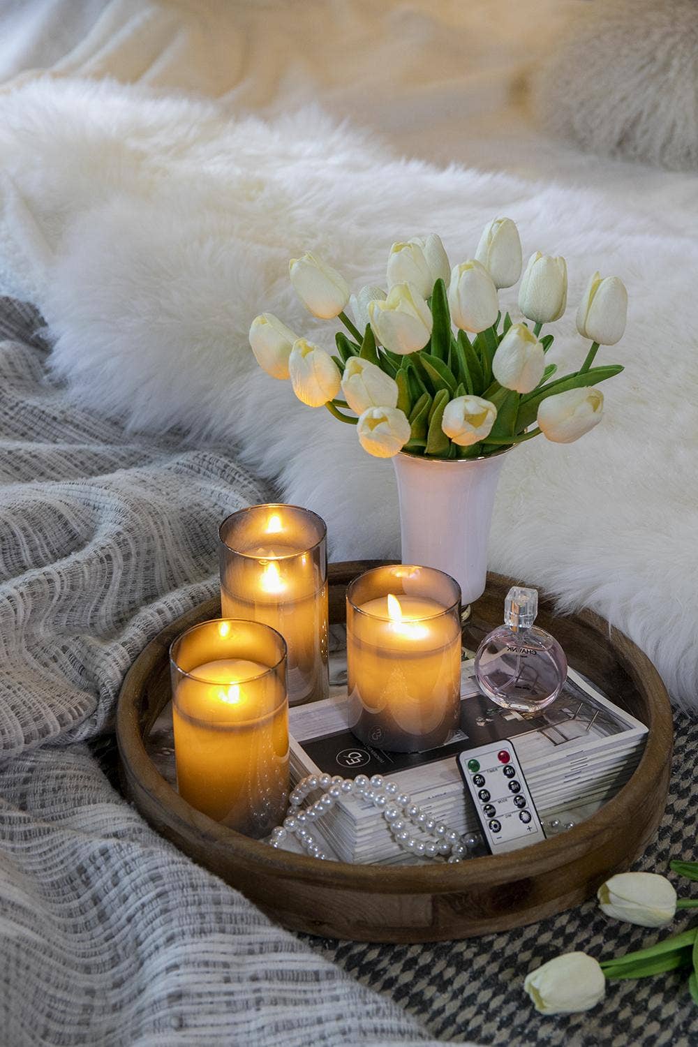 A&B Home Group Inc. – Engroshandel Flammeløst stearinlys – S/3 Realistiske flammeeffekt LED vokslys med fjernbetjening - Røgfarvet10