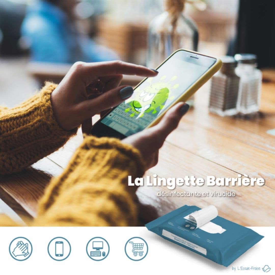 Carlo & Carla – wholesale Hand sanitiser – BARRIER WIPE - DISPLAY - 7 disinfectant linens2