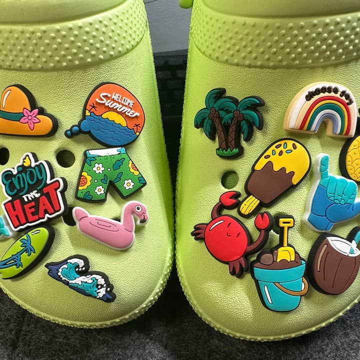 JuliesDecal – wholesale Skotillbehör - Unisex – Smycken för skor med sommarsemester-tema – strand, surfing med mera7