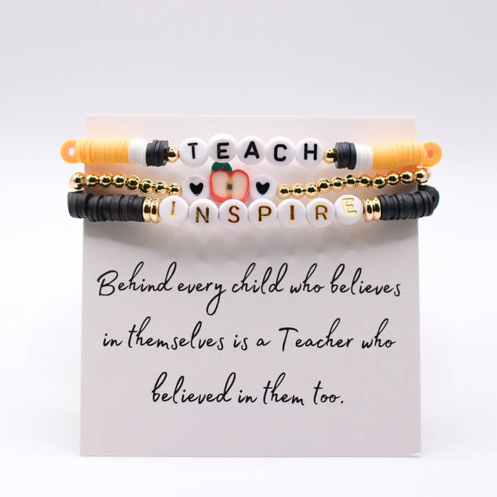 Two and Crew - Faith Based Jewelry & Gifts - Wholesale Jewelry Set - Teach Love Inspire - Teacher Bracelet Thank you Gift Jewelry5