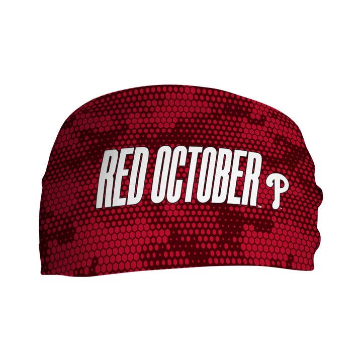 Phillies Cooling Headband: Red October Hex Camo for wholesale on Faire