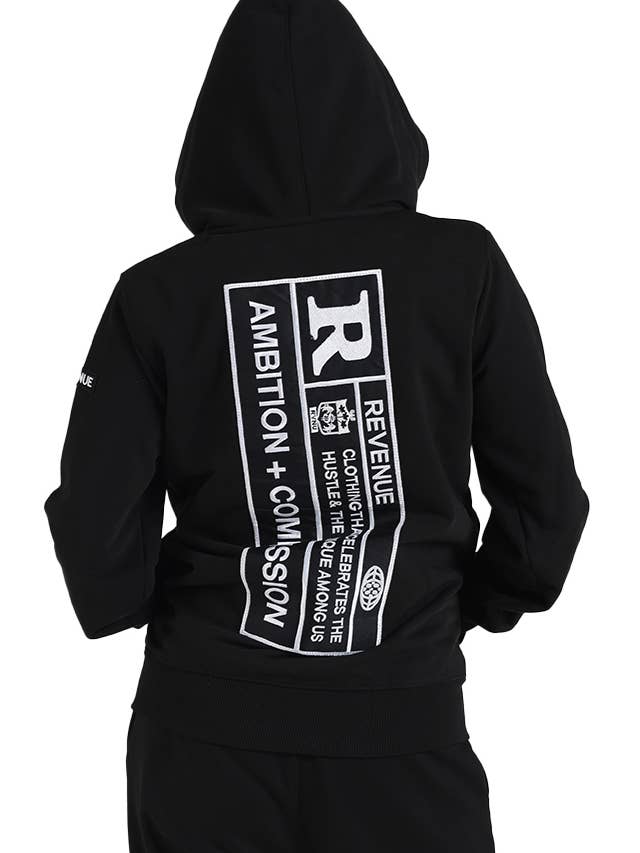 Felpa con zip e logo limitato - Nero #2 per la vendita all'ingrosso da parte di REVENUE BRAND