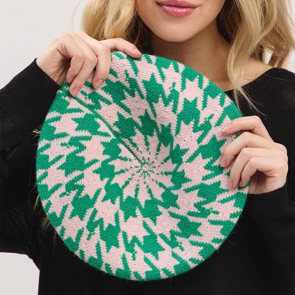 Sensibling Corp. - Vendita all'ingrosso Basco - Donna - Berretto a maglia pied de poule4